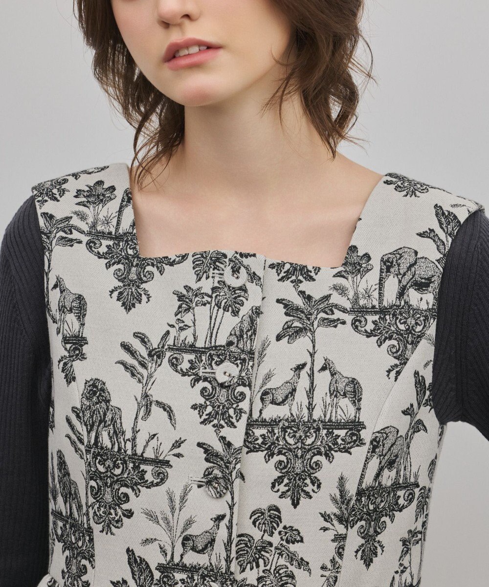 GRACE CONTINENTAL アニマルジャガードペプラムベスト 