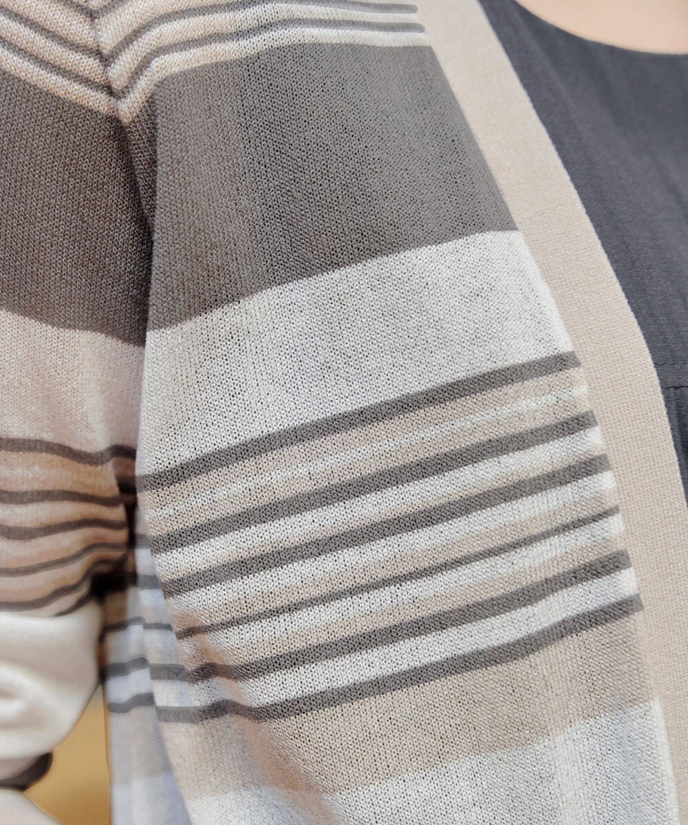 Tiaclasse マルチボーダーカーディガン 