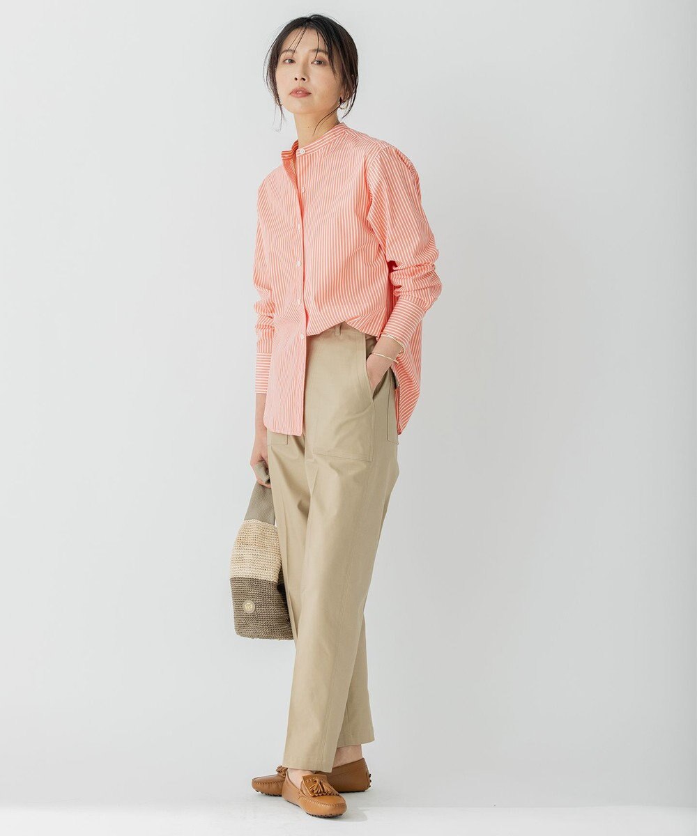 23区 S 【洗える】CANCLINI バンドカラー シャツ 