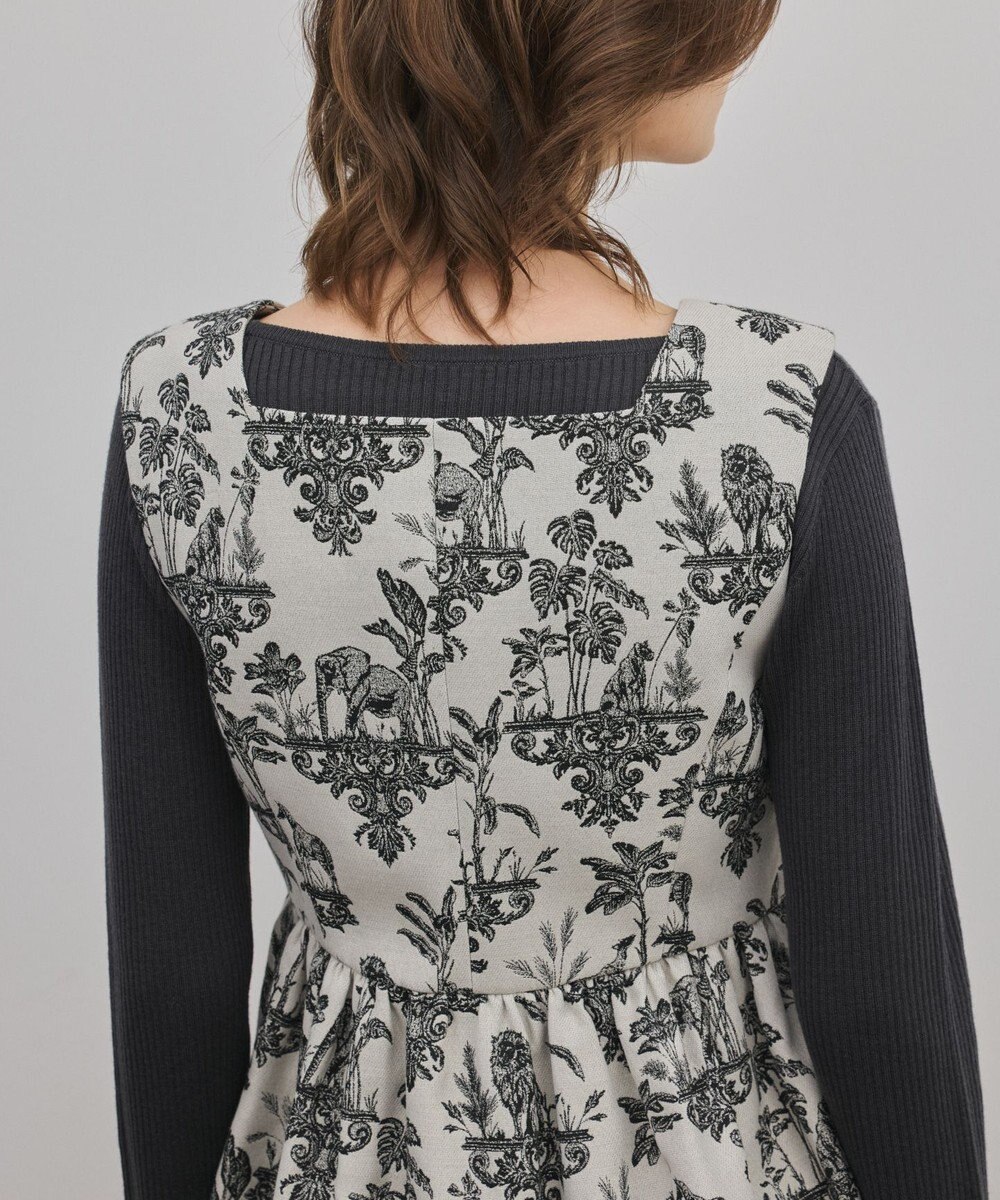 GRACE CONTINENTAL アニマルジャガードペプラムベスト 