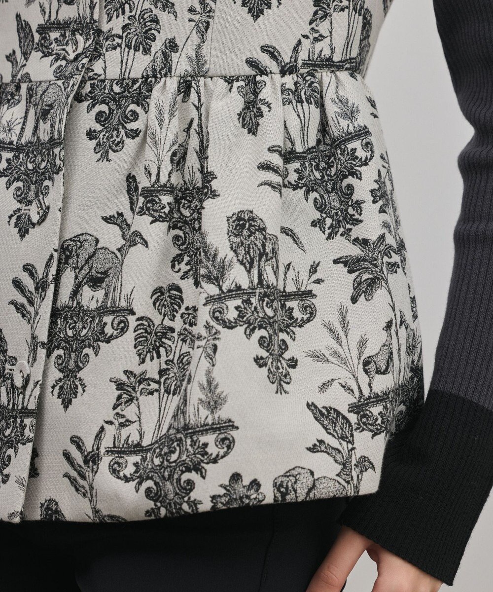 GRACE CONTINENTAL アニマルジャガードペプラムベスト 