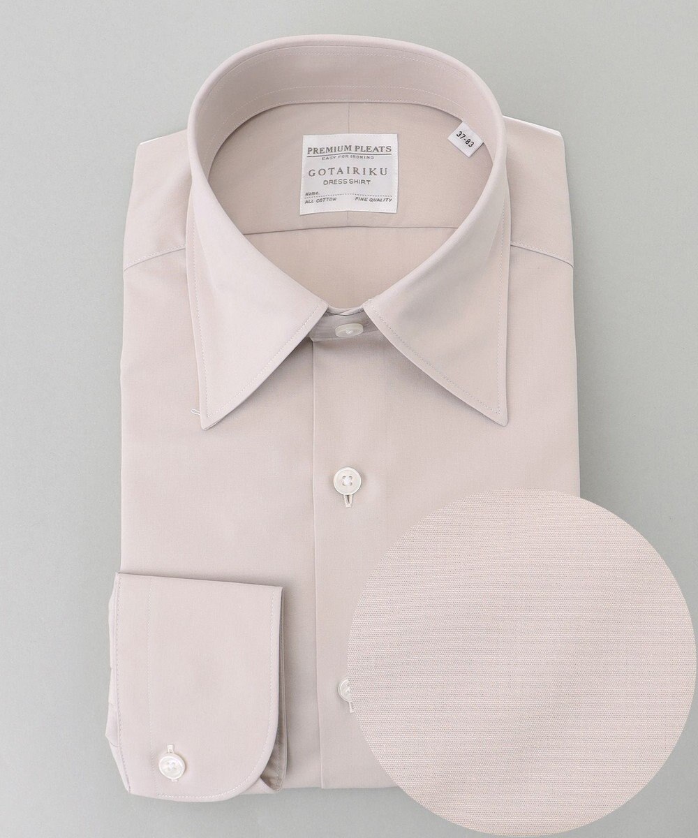 GOTAIRIKU 【形態安定】PREMIUMPLEATS_レギュラーカラー 通年ドレスシャツ_アイボリー(25年春夏モデル) 