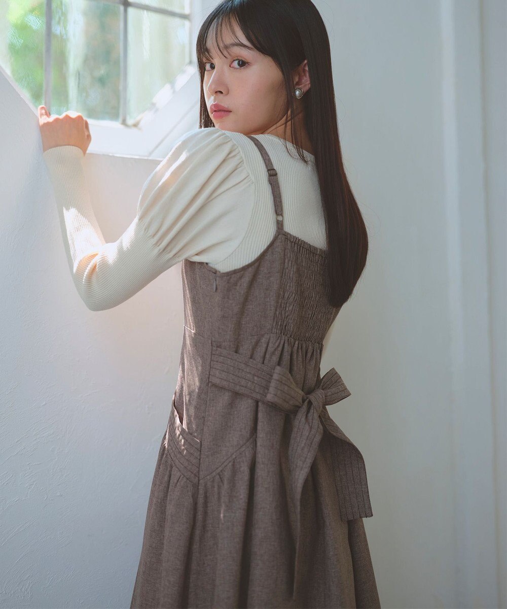 Feroux バッグリボン ジャンパースカート 