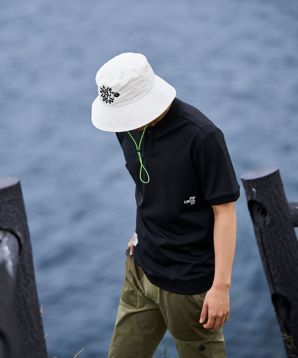 PW CIRCULUS 【吸水速乾 / UV遮蔽率99% UVカット / ストレッチ】【MEN】ベースボールカラーポロシャツ ゴルフ 