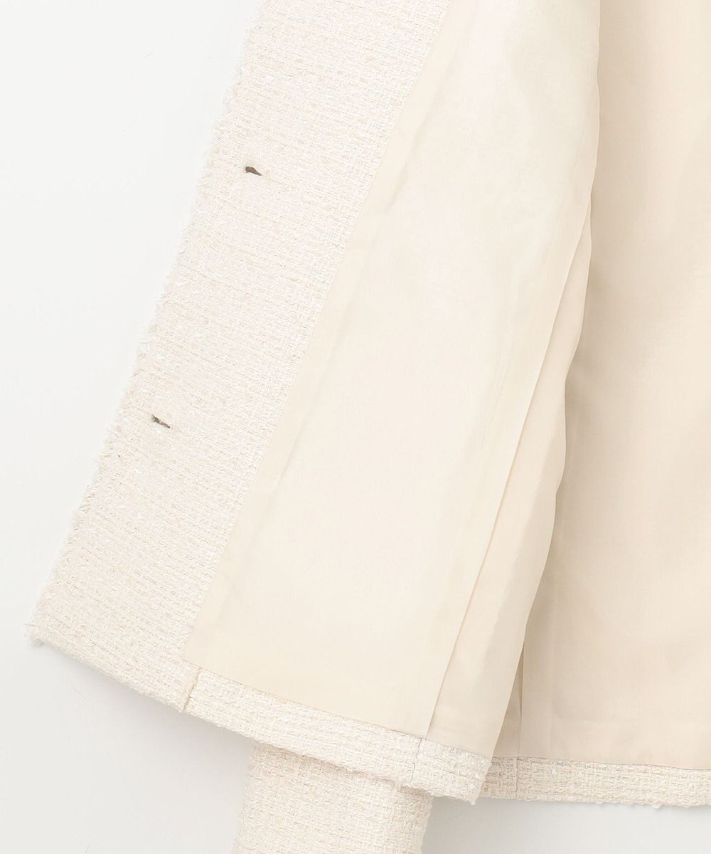 ANY SIS ツイードノーカラーミドル ジャケット 