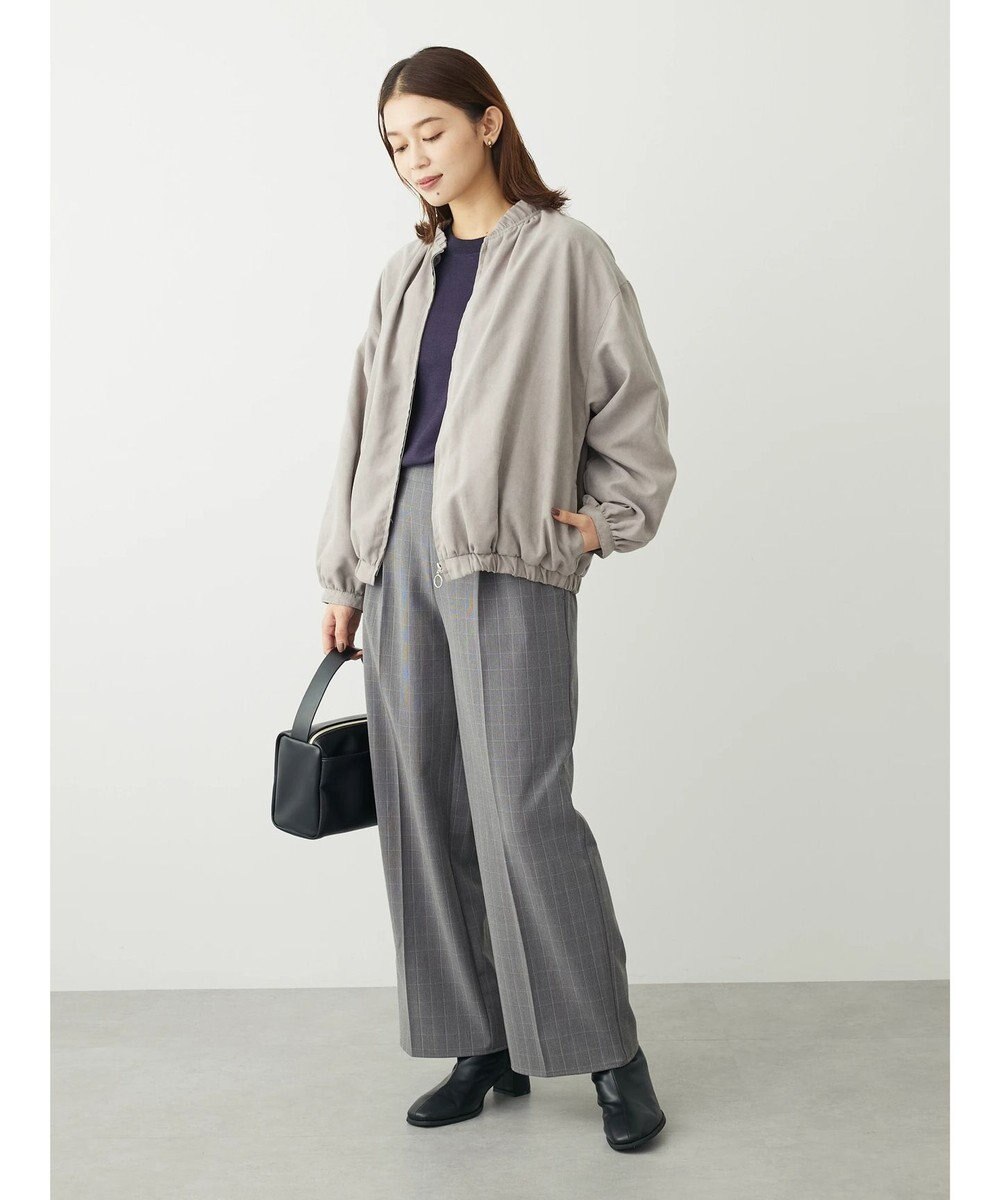 Green Parks きれいシルエットチェックワイドパンツ 