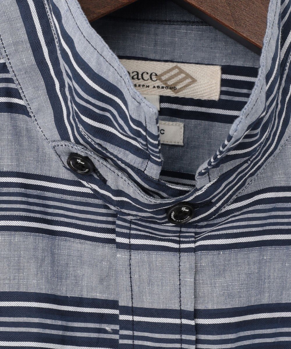 JOSEPH ABBOUD MOUNTAIN 【SPACE／UNISEX】七分袖 ランダムボーダー シャツ 