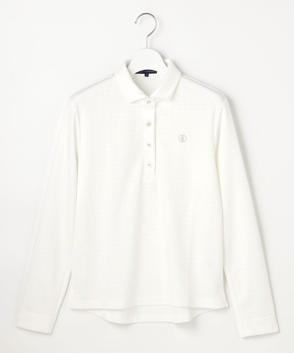 23区GOLF 【WOMEN】モノグラムジャガード長袖ポロシャツ 