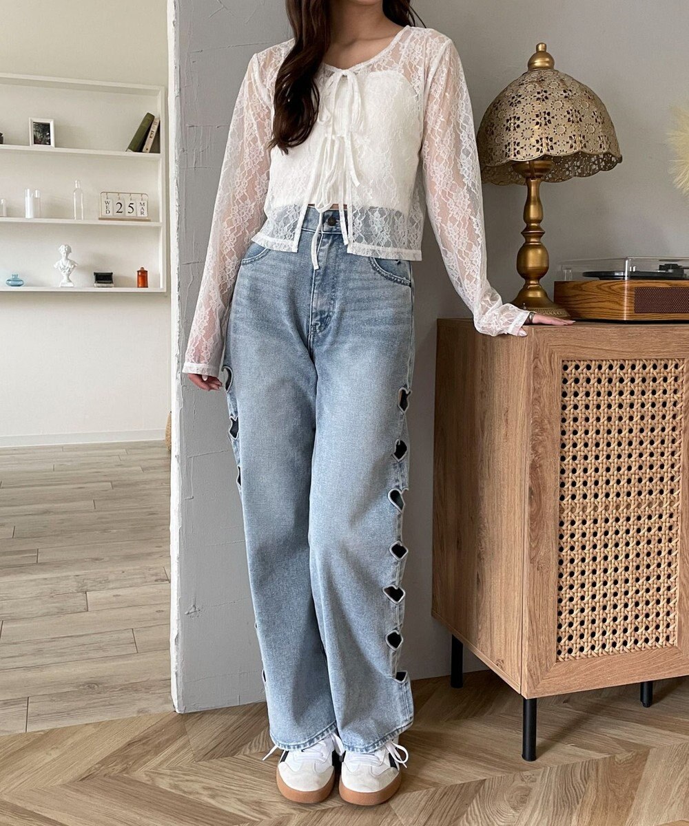 WEGO レースリボンカーディガン 