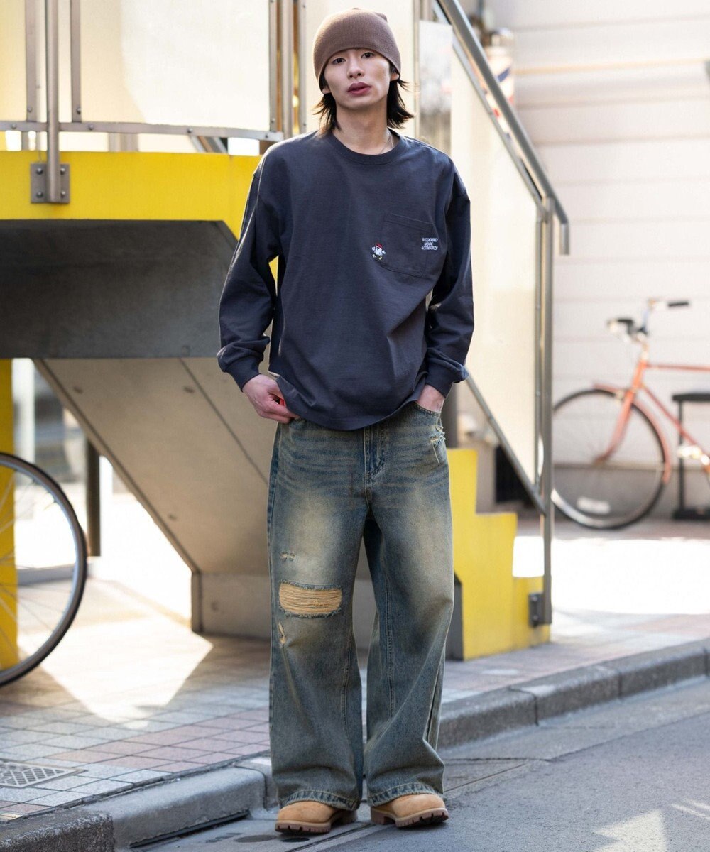 WEGO ポケット刺繍BIG　T（長袖） 