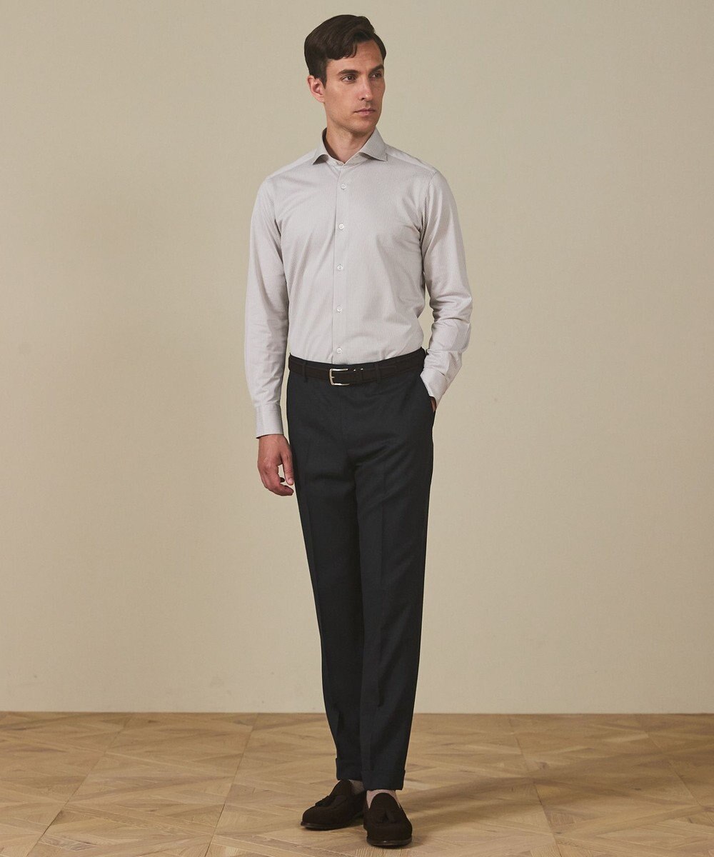 GOTAIRIKU 【ストレッチ/洗える】Albini ジャージ シャツ_ カッタウェイカラー 