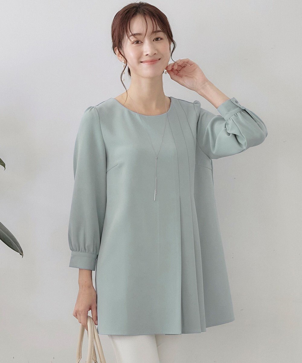 Tiaclasse L 【洗える】アシンメトリ―タックチュニック 