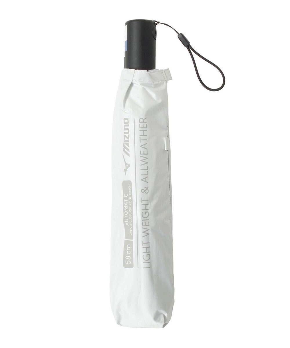 MOONBAT 【WEB限定】MIZUNO  (ミズノ) BIGロゴ 無地 日傘 折りたたみ傘 自動開閉 1プッシュ パラソル 晴雨兼用 軽量 一級遮光 遮熱効果 遮光率100% UV遮蔽100% 