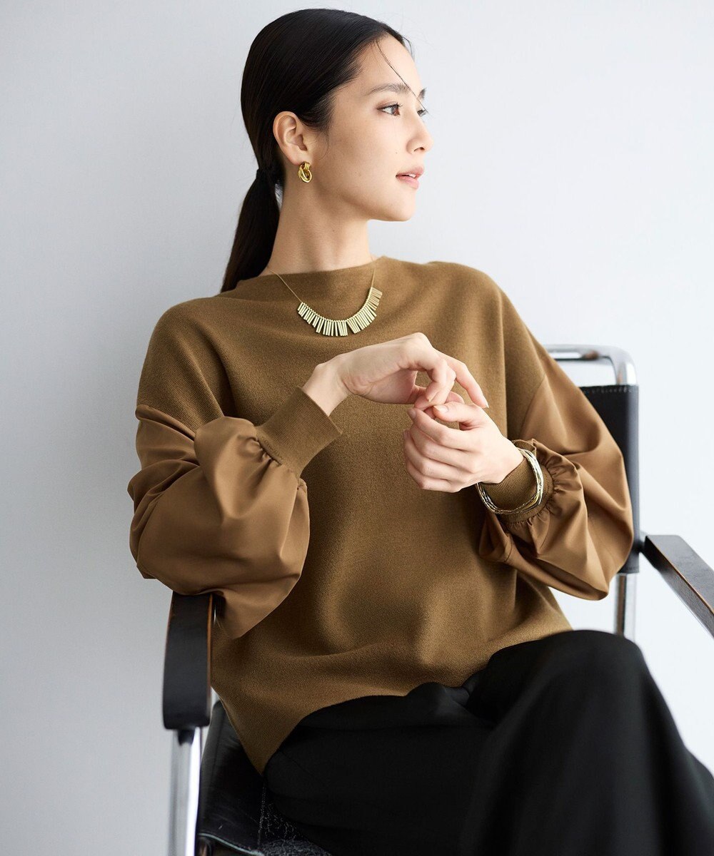 自由区 S ウールミラノランタンスリーブ ニット 