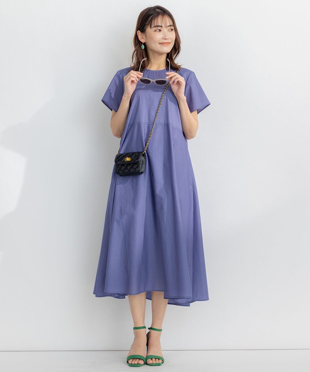 組曲 【洗える・共布ベルト付き】ナチュラル サマードレス 