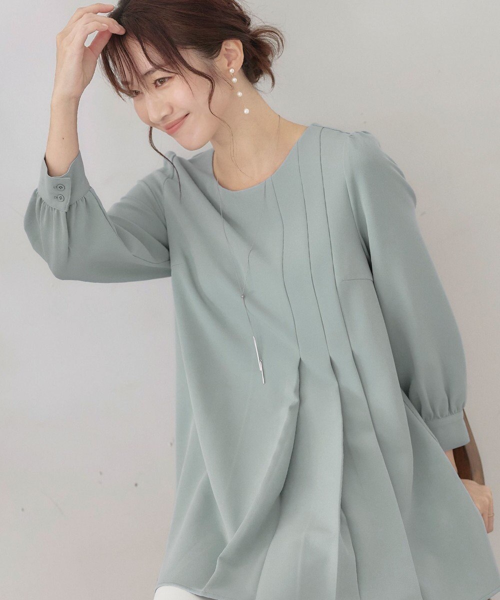 Tiaclasse L 【洗える】アシンメトリ―タックチュニック 