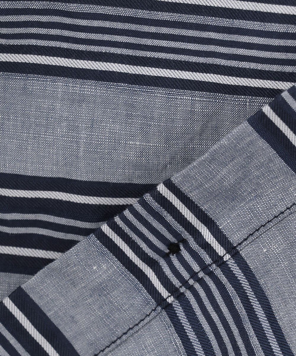 JOSEPH ABBOUD MOUNTAIN 【SPACE／UNISEX】七分袖 ランダムボーダー シャツ 