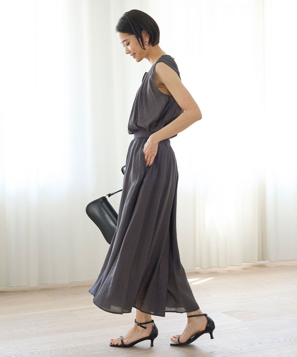 UNFILO ヴィンテージシアー ギャザーワイドパンツ 