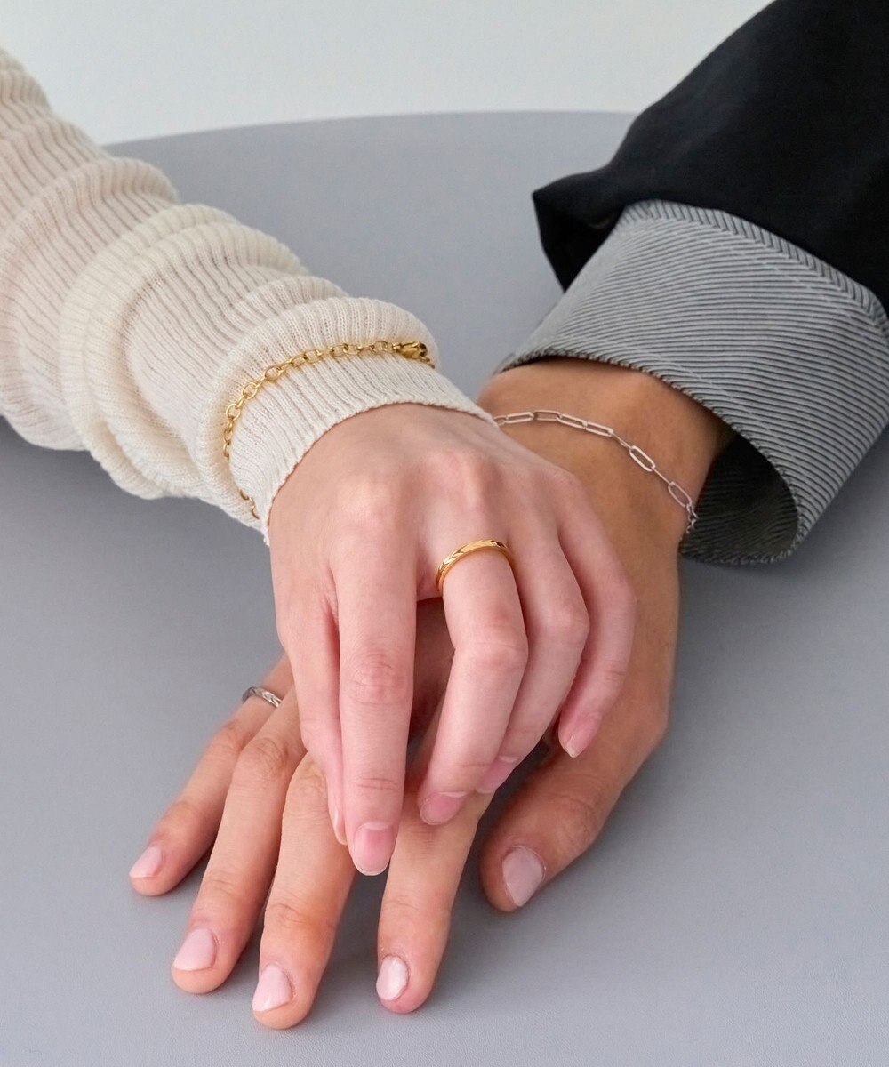 Phoebe 【金属アレルギー対応】チャンキーミックスチェーンブレスレット　ゴールド/サージカルステンレス 