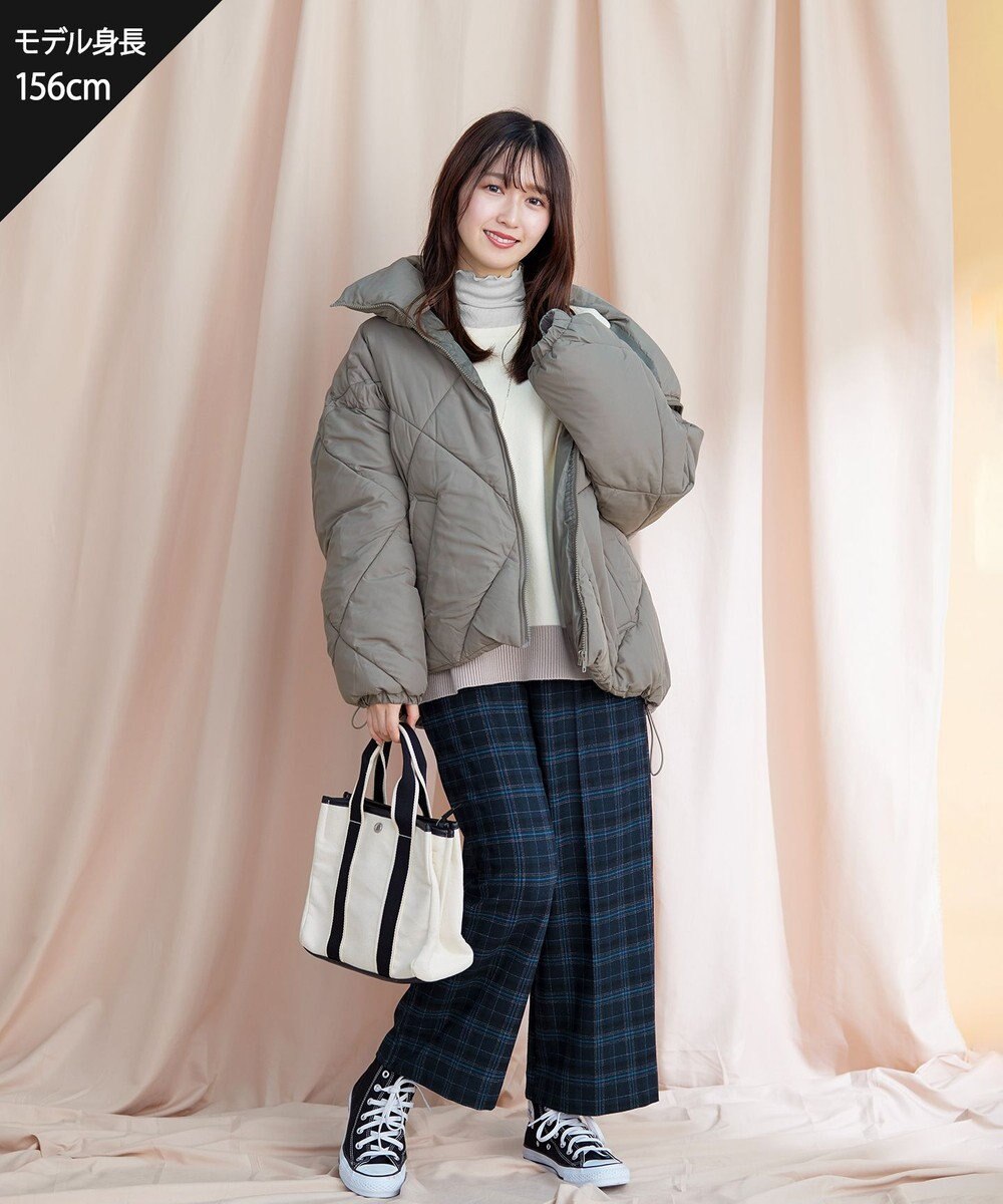 Tiaclasse 【安田美沙子さん着用・洗える】起毛チェック柄ワイドパンツ 