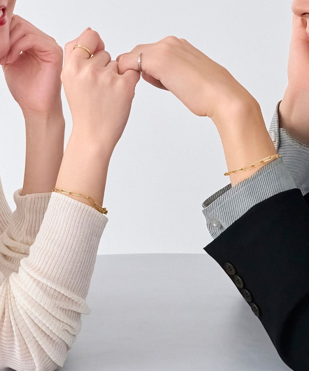 Phoebe 【金属アレルギー対応】チャンキーミックスチェーンブレスレット　ゴールド/サージカルステンレス 