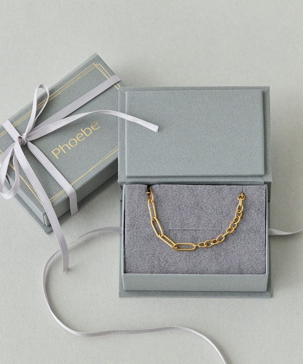 Phoebe 【金属アレルギー対応】チャンキーミックスチェーンブレスレット　ゴールド/サージカルステンレス 