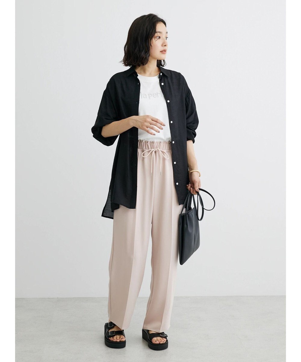 Green Parks イージーウエストセンタープレスストレートパンツ 