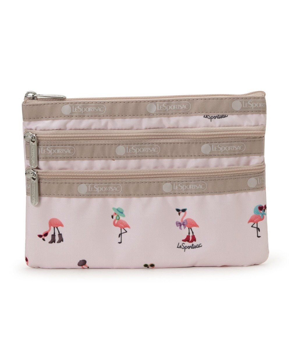 LeSportsac 3ZIP COSMETIC/フラミンゴパーティー 