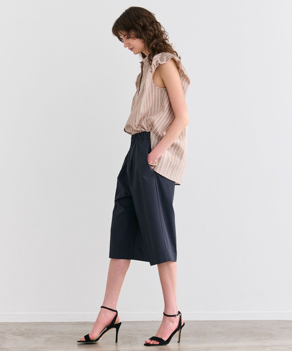 BEIGE， 【接触冷感/UVカット/洗える】YANN / ウエストゴムハーフタックパンツ 