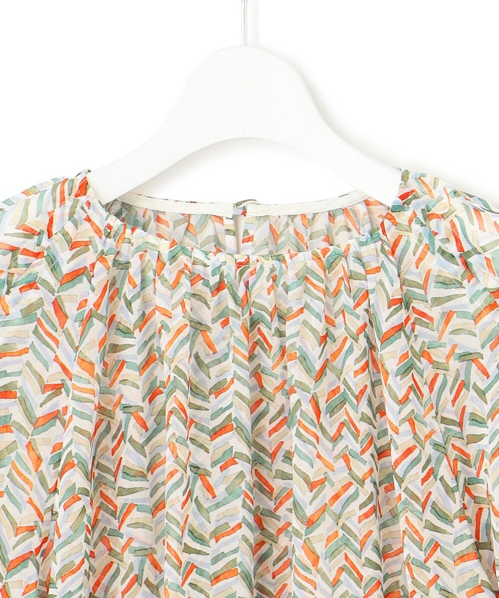 23区 【洗える】シアーヘリンボーンプリント ブラウス 