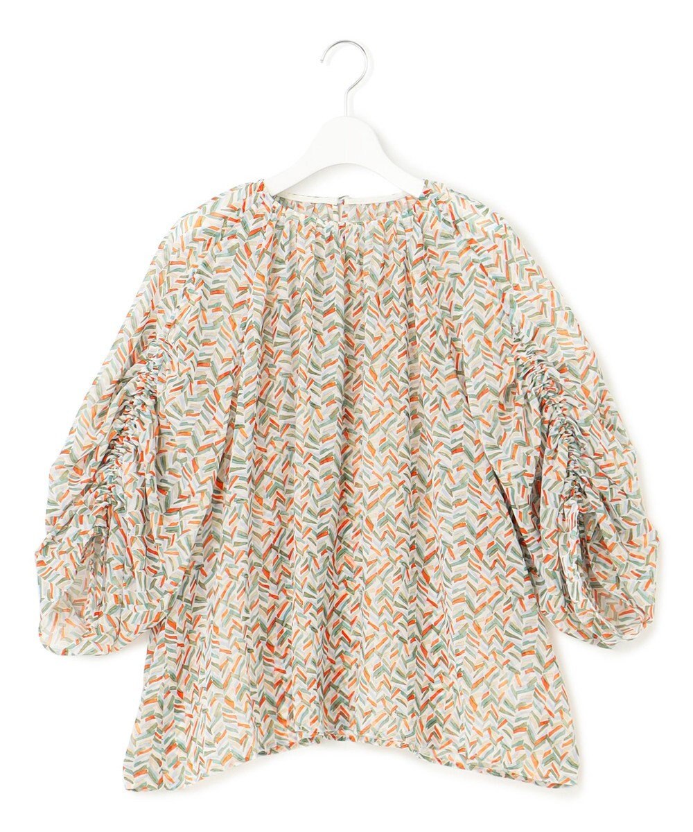 23区 【洗える】シアーヘリンボーンプリント ブラウス 