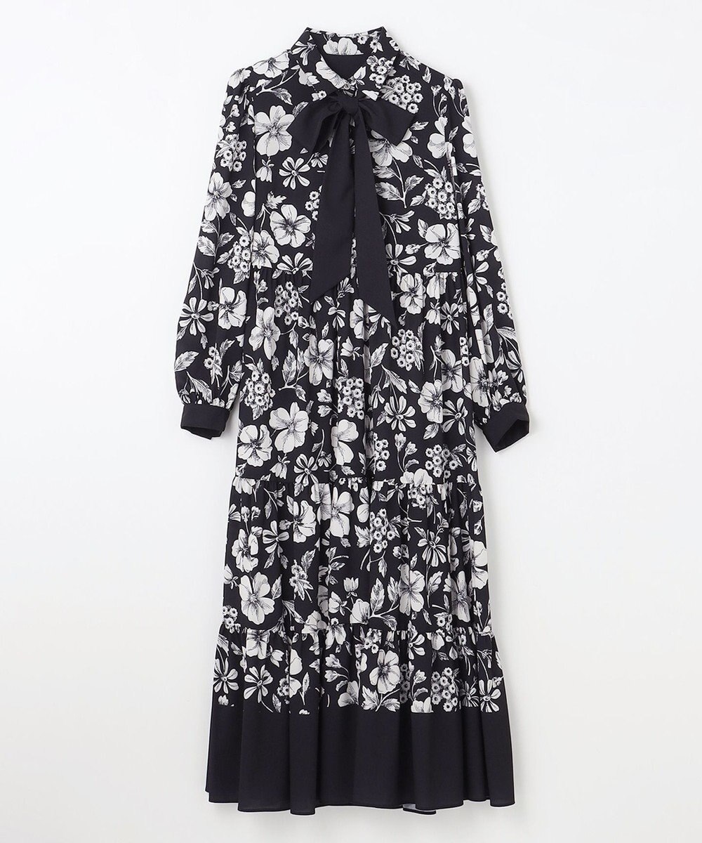 GRACE CONTINENTAL フラワープリントティアードワンピース 