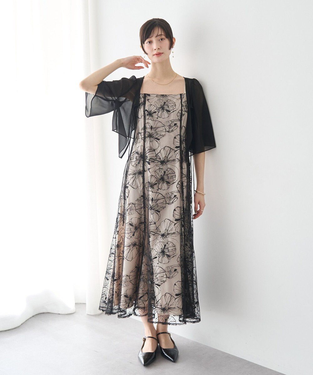 YECCA VECCA 【2点SET】フラワー柄スパンコール刺繍ドレス 