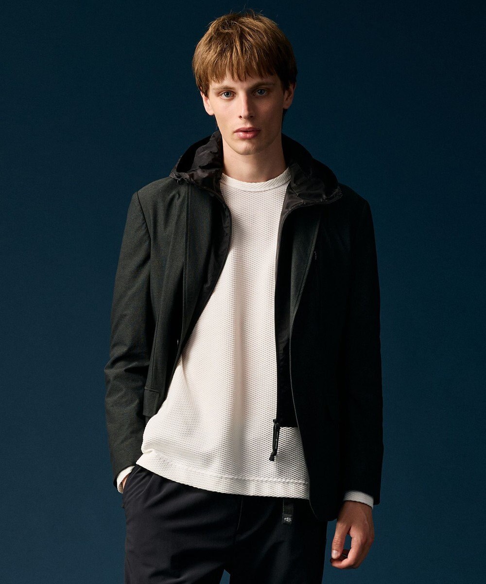 JOSEPH ABBOUD MOUNTAIN 【フードが外せる】メランジハイパワー2wayストレッチ ジャケット 