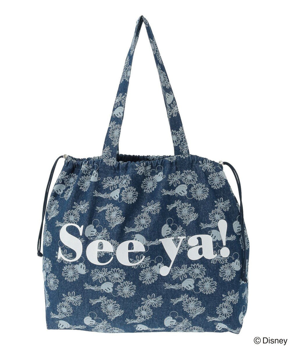 Green Parks ミッキー＆フレンズ／花柄デニムトートバッグ 