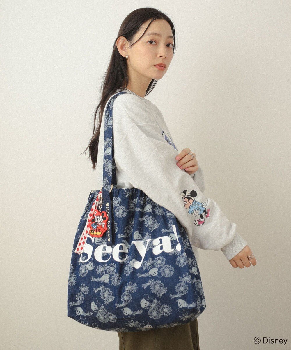 Green Parks ミッキー＆フレンズ／花柄デニムトートバッグ 