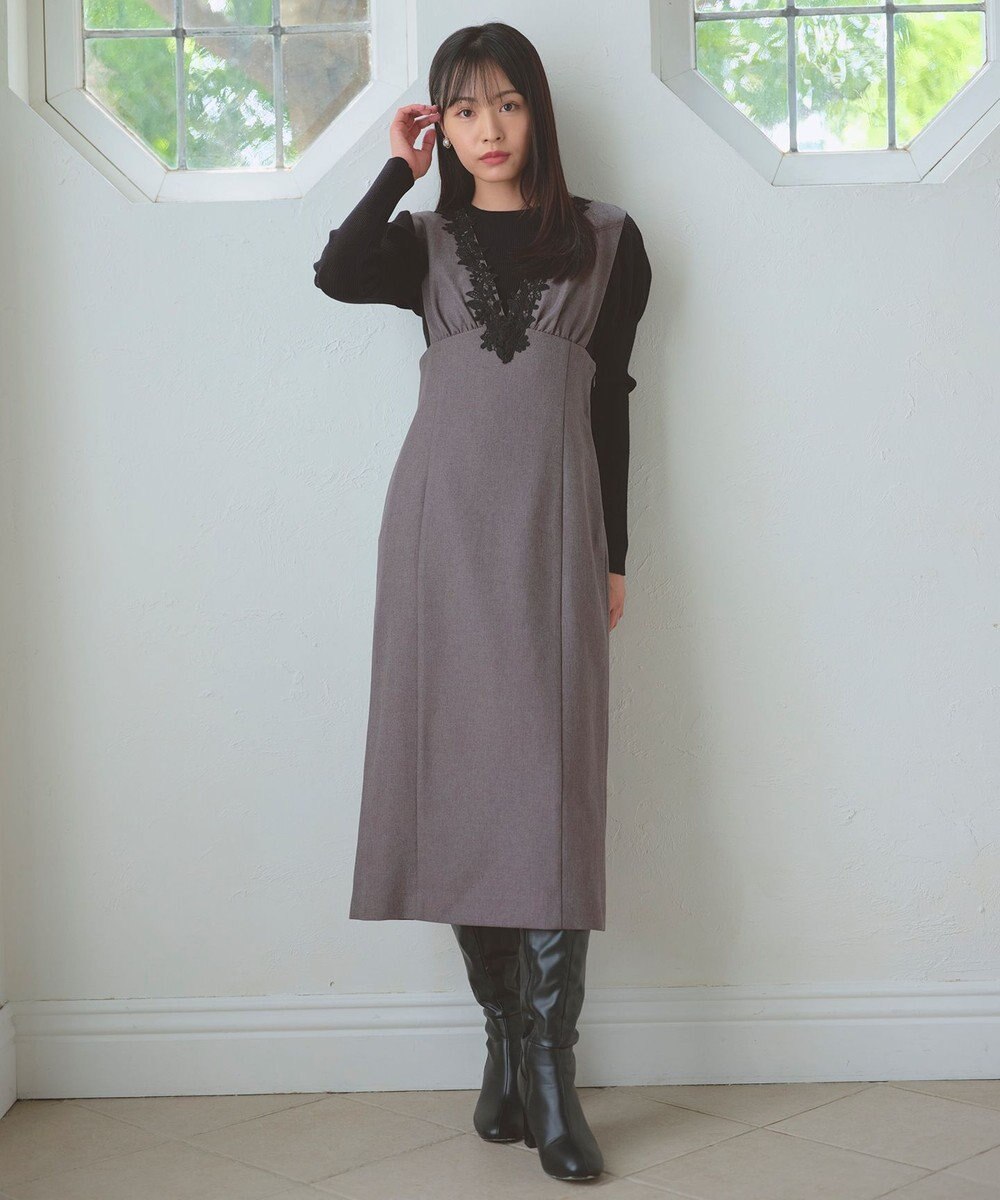 Feroux 美シルエットレース ジャンパースカート 