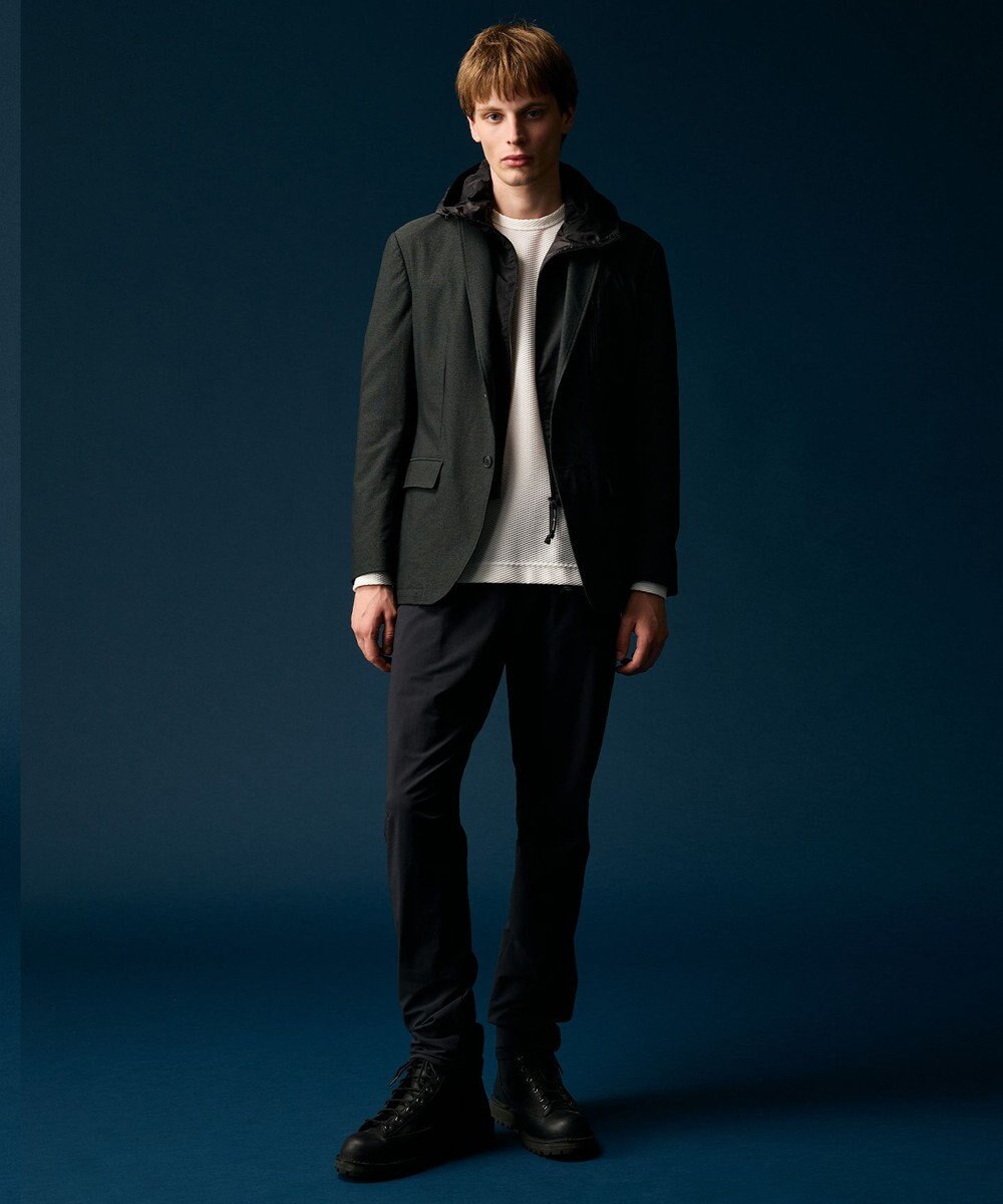 JOSEPH ABBOUD MOUNTAIN 【フードが外せる】メランジハイパワー2wayストレッチ ジャケット 