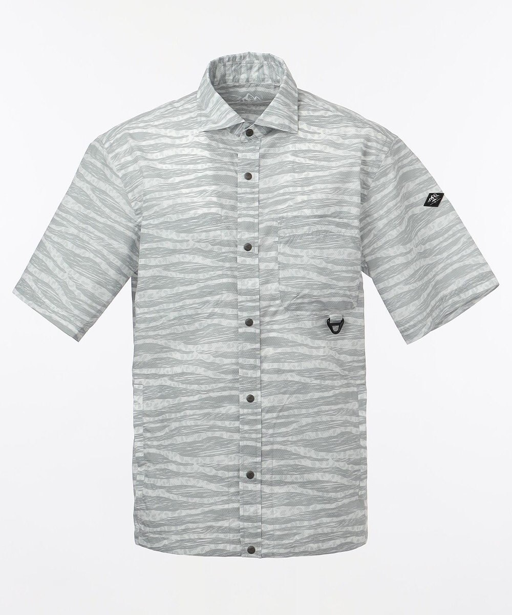JOSEPH ABBOUD MOUNTAIN エンボスサファリカモ 半袖シャツ 