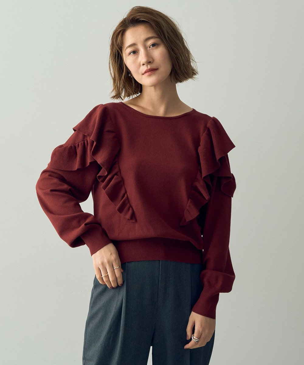 YECCA VECCA ラッフルニット Bordeaux