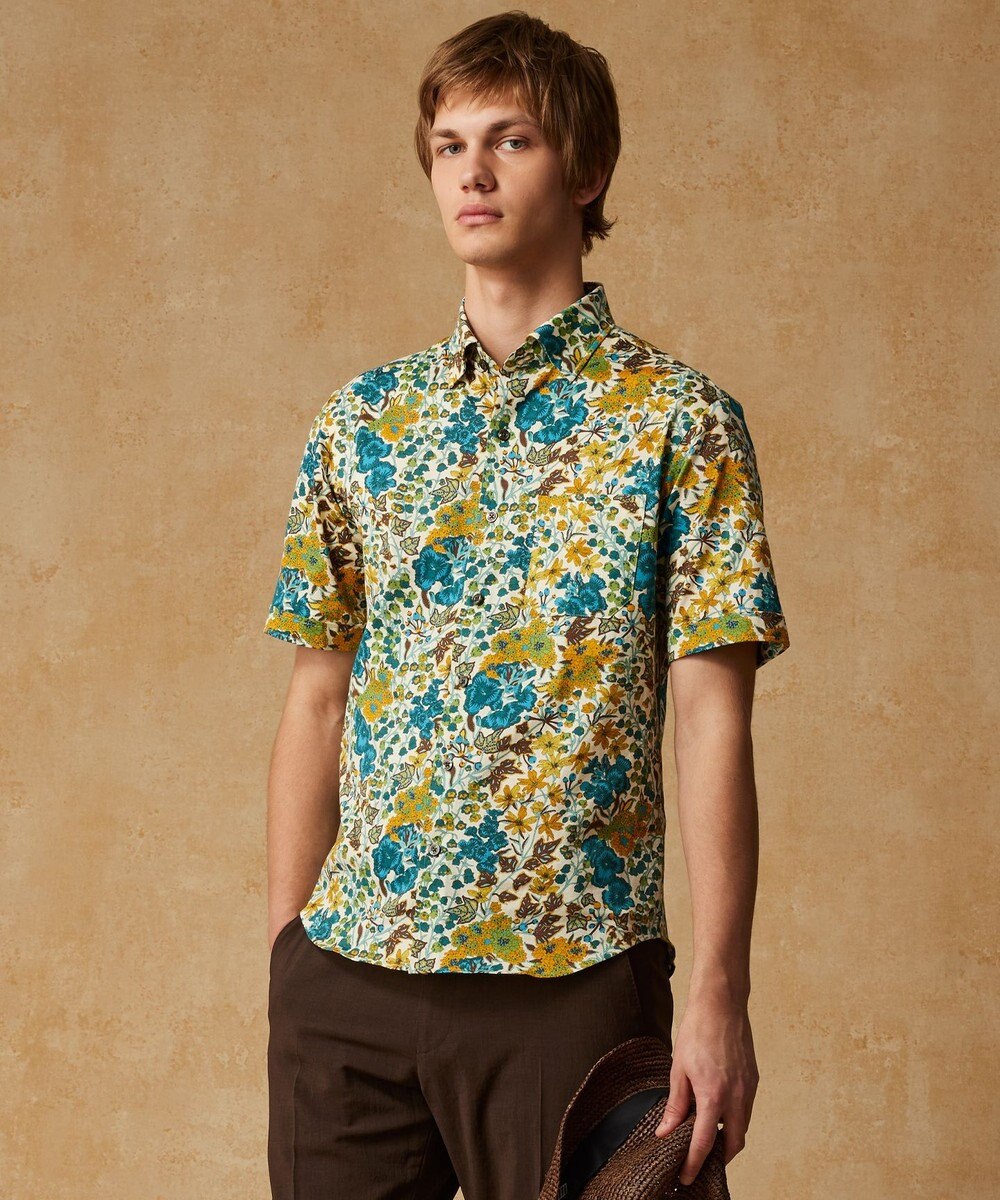 JOSEPH ABBOUD 【キングサイズ・リバティ】シェラトンジャージープリント 半袖シャツ 