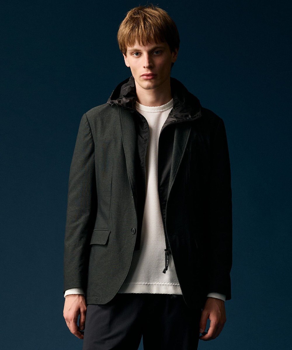 JOSEPH ABBOUD MOUNTAIN 【フードが外せる】メランジハイパワー2wayストレッチ ジャケット 