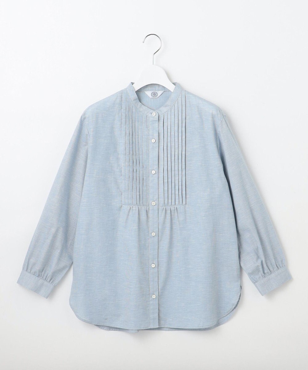 J.PRESS LADIES 【洗える】BEZピンチェック ピンタック ブラウス 