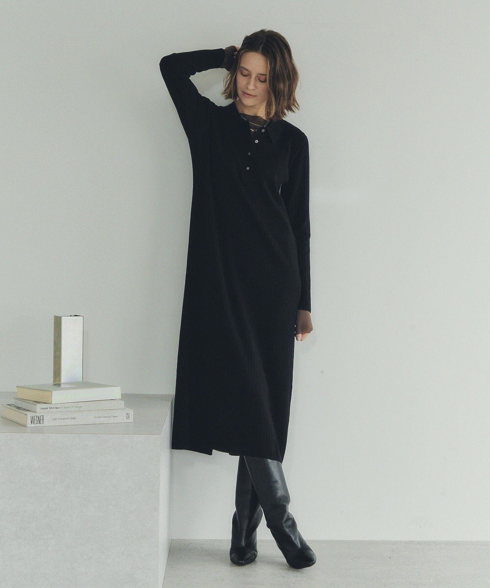 YECCA VECCA 襟付きニットワンピース 