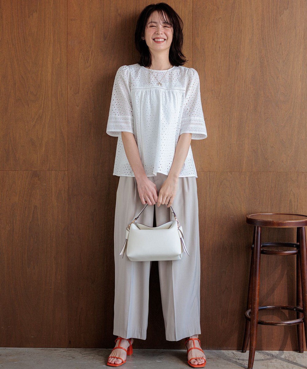 組曲 【先行予約】エンブロイダリーレース5分袖 ブラウス 