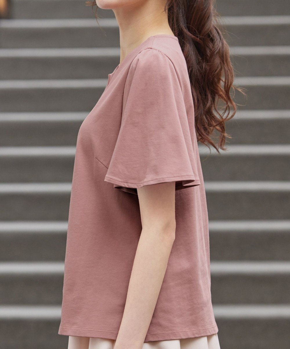 Tiaclasse 【おのののかさん着用】「サマケア」キーネックフレアスリーブトップス 