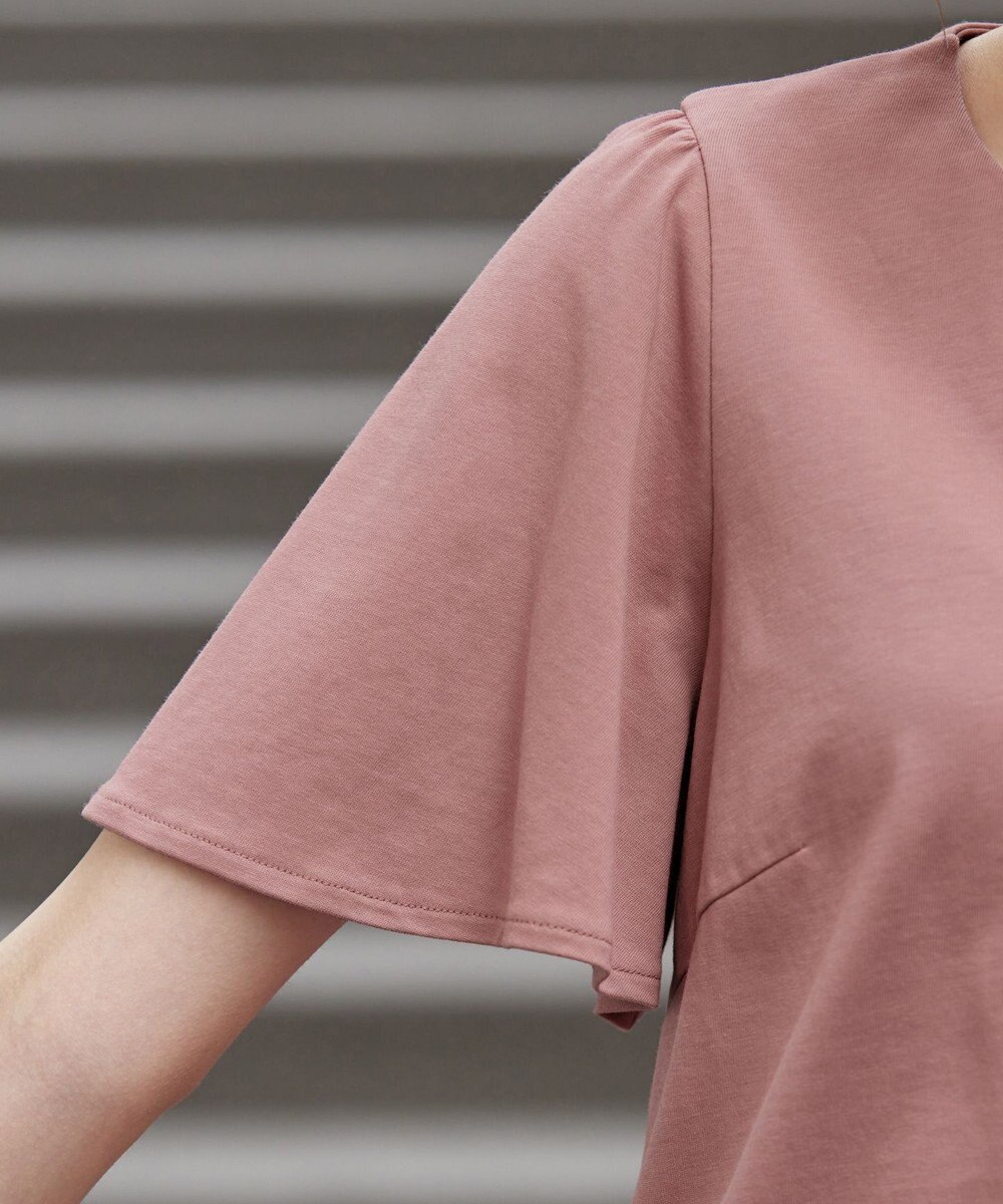 Tiaclasse 【おのののかさん着用】「サマケア」キーネックフレアスリーブトップス 