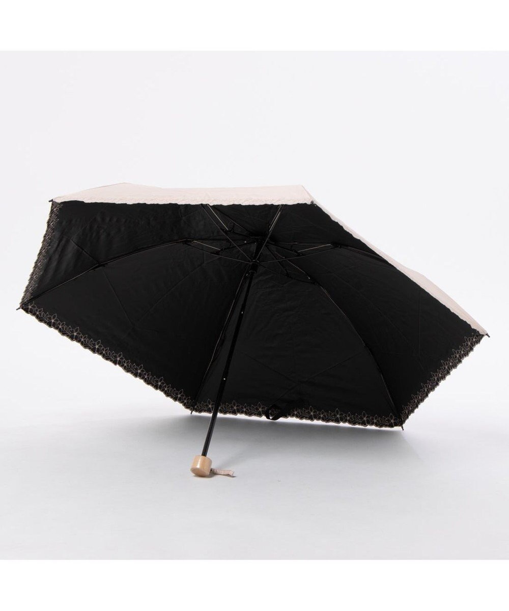 UNBILLION カシュネ cachenez /【晴雨兼用　日傘　UVカット率・遮光率100％生地使用 】PU超軽量プチフラワー刺繍カーボンミニ折りたたみ傘 