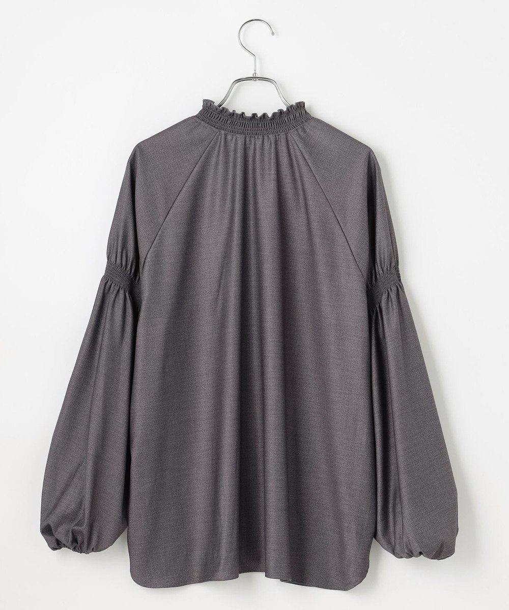 #Newans 【洗濯機可/しわになりにくい】シャーリングネック ボリュームスリーブブラウス 