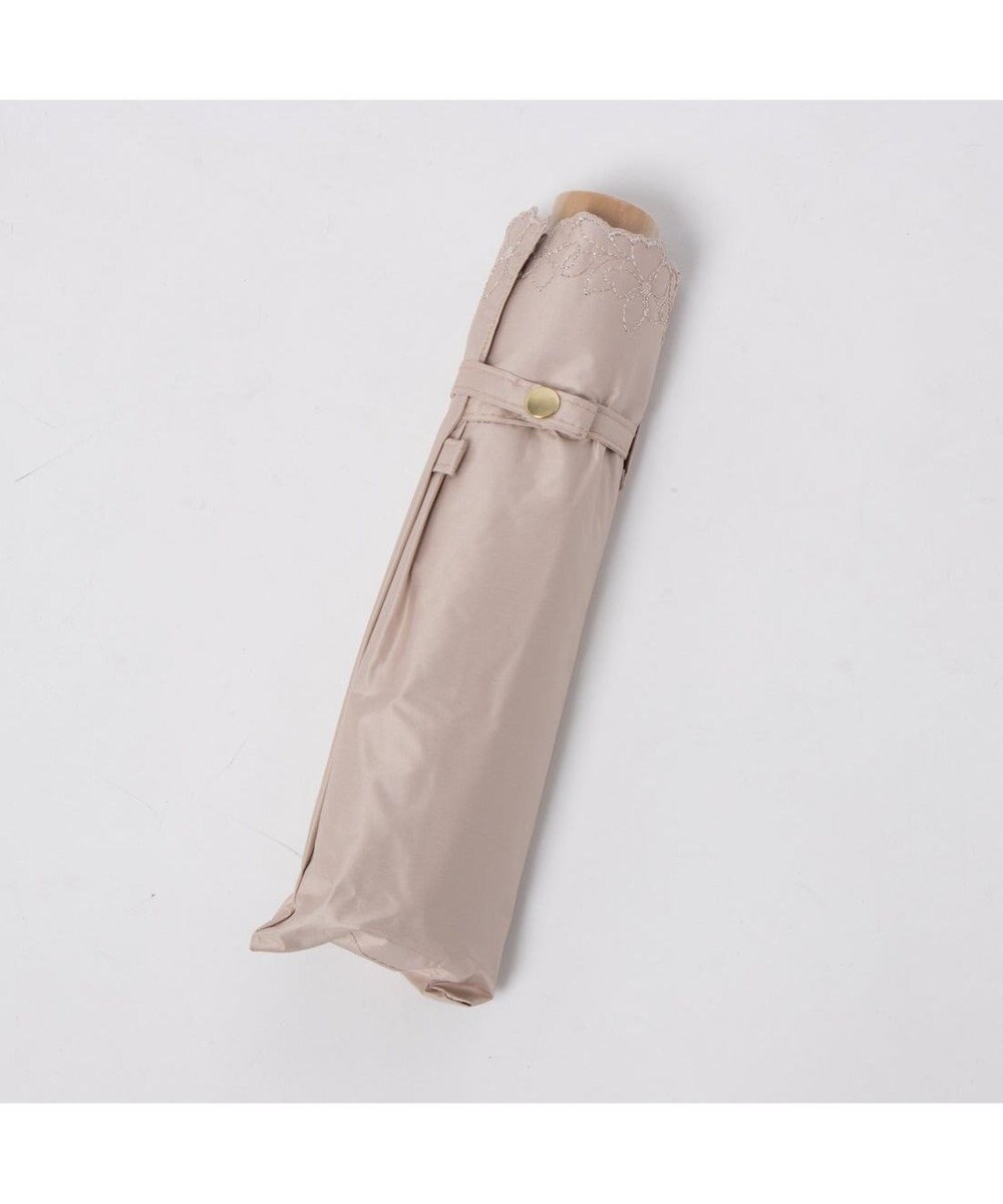 UNBILLION カシュネ cachenez /【晴雨兼用　日傘　UVカット率・遮光率100％生地使用 】PU超軽量プチフラワー刺繍カーボンミニ折りたたみ傘 
